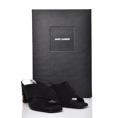 Saint Laurent Suede LouLou 70 Mule Sandals 36 Black 9 of 9