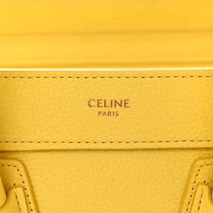 Celine Drummed Calfskin Nano Luggage Citron 8 of 11