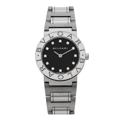 Bulgari Stainless Steel Diamond 26mm Quartz Watch Black 1 of 5