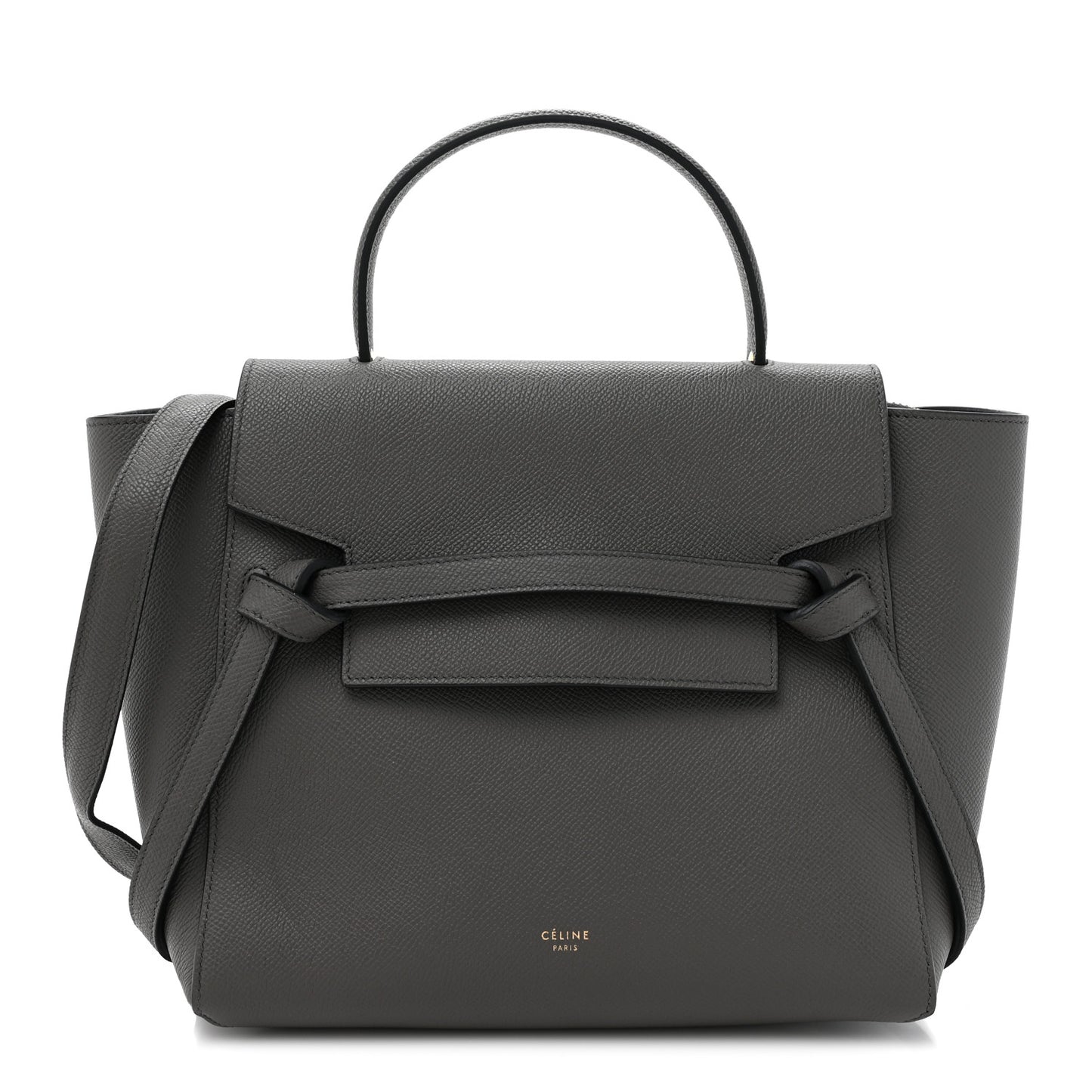 Grained Calfskin Micro Belt Bag Grey