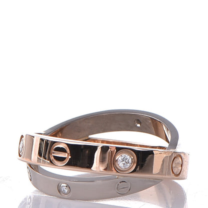 Cartier 18K Pink White Gold 6 Diamonds LOVE Ring 49 4.75 3 of 7