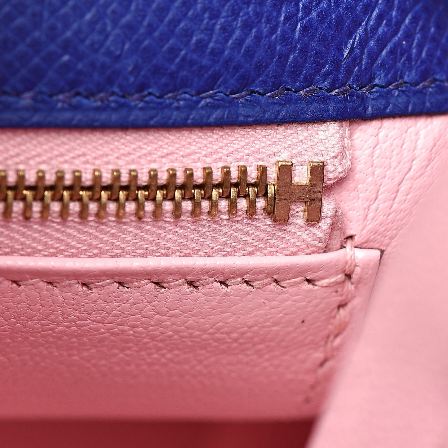 Epsom Horseshoe Kelly Sellier 32 Bleu Electrique Rose Sakura