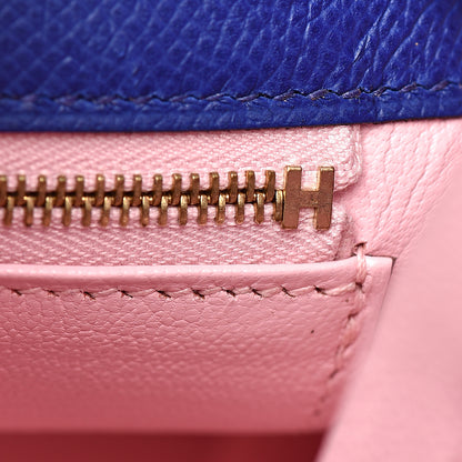 Hermes Epsom Horseshoe Kelly Sellier 32 Bleu Electrique Rose Sakura 9 of 31