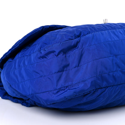 Chanel Nylon Vertical Quilted Jumbo Flap Cobalt Blue 9 of 10