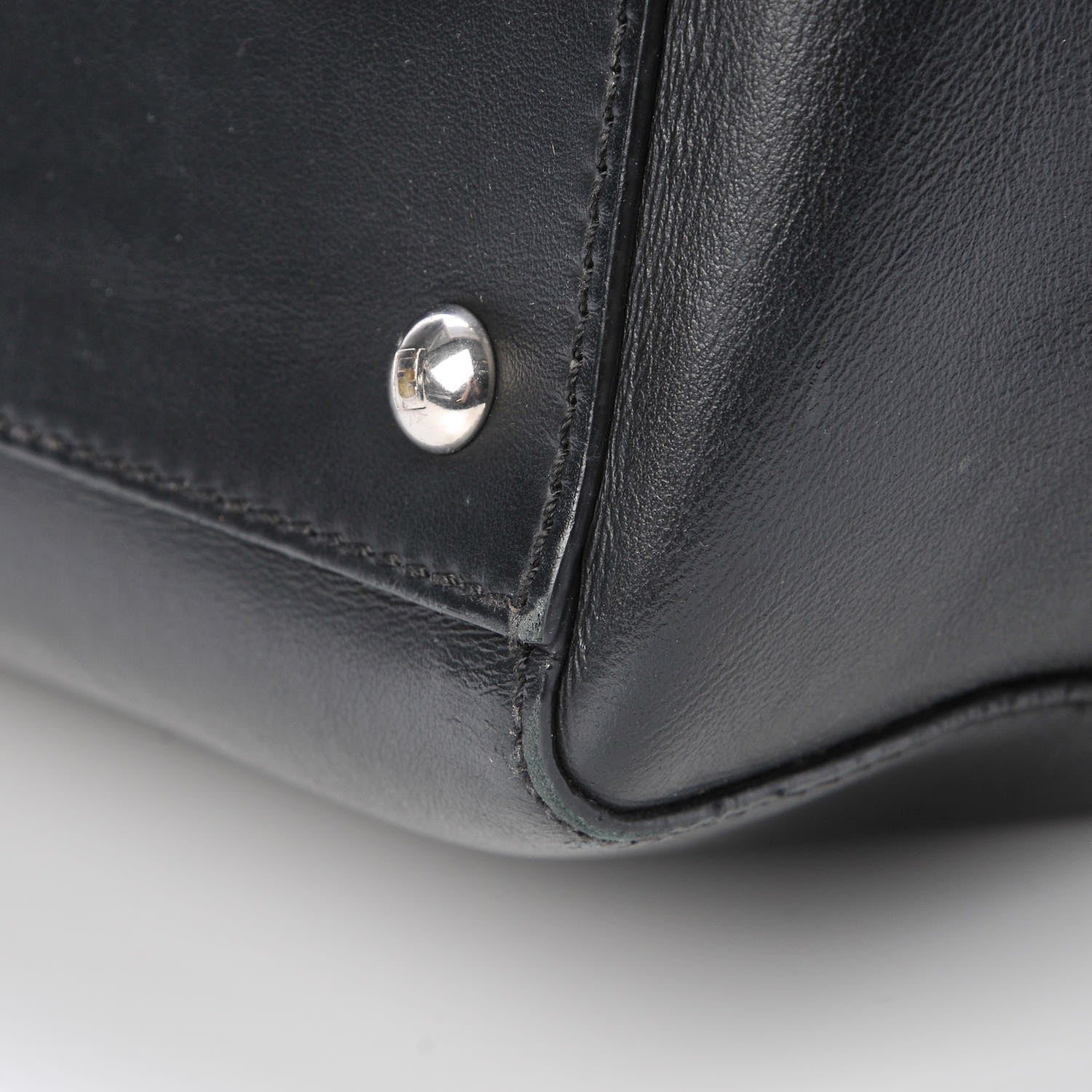 Fendi Vitello Baltico Dolce DotCom Satchel Black Blue Royal 15 of 16