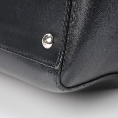 Fendi Vitello Baltico Dolce DotCom Satchel Black Blue Royal 15 of 16