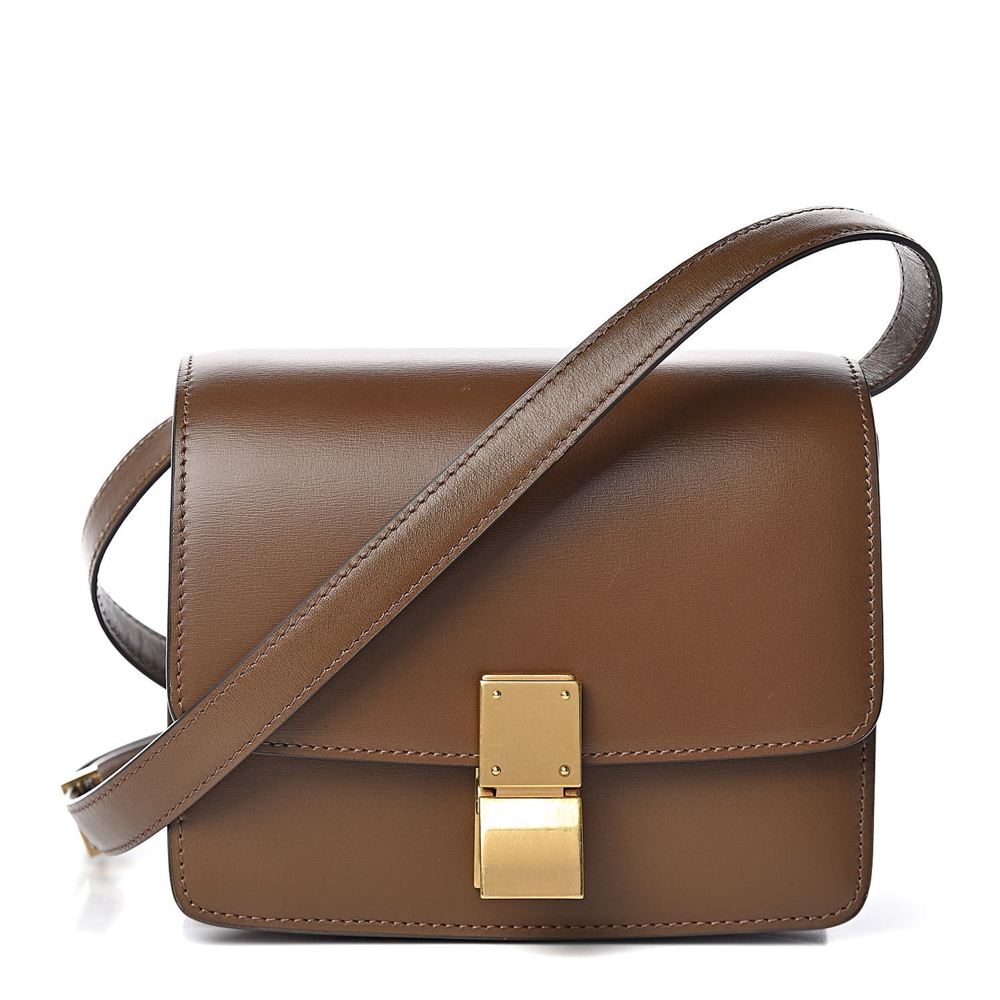 Smooth Calfskin Small Classic Box Flap Bag Camel