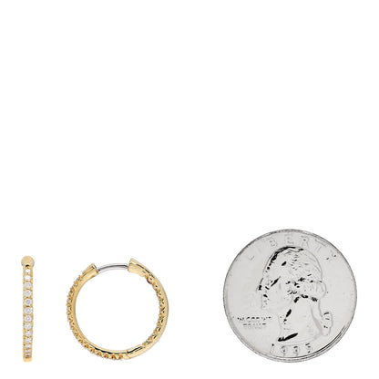 Roberto Coin 18K Yellow Gold Diamond XS Hoop Earrings 2 of 5