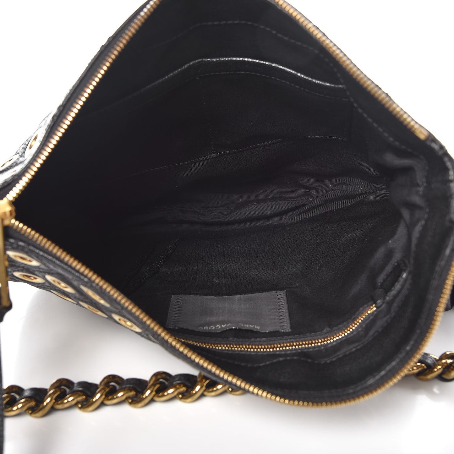 Goatskin Quilted Grommet Nomad Hobo Black