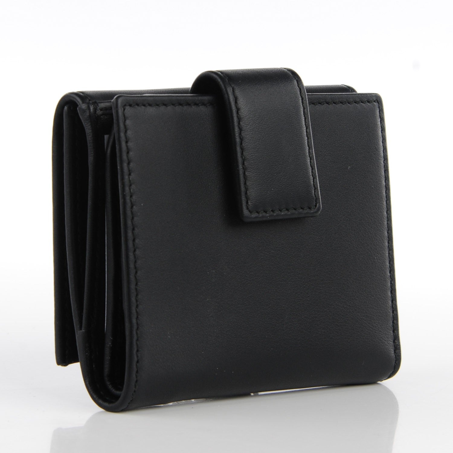 Gucci Calfskin Swarovski Crystal Mini GG Sparkling French Flap Wallet Black 3 of 8