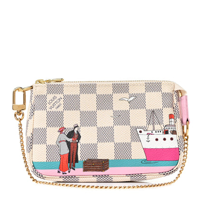 Louis Vuitton Damier Azur 2016 Christmas Animation Mini Pochette Accessories 1 of 9