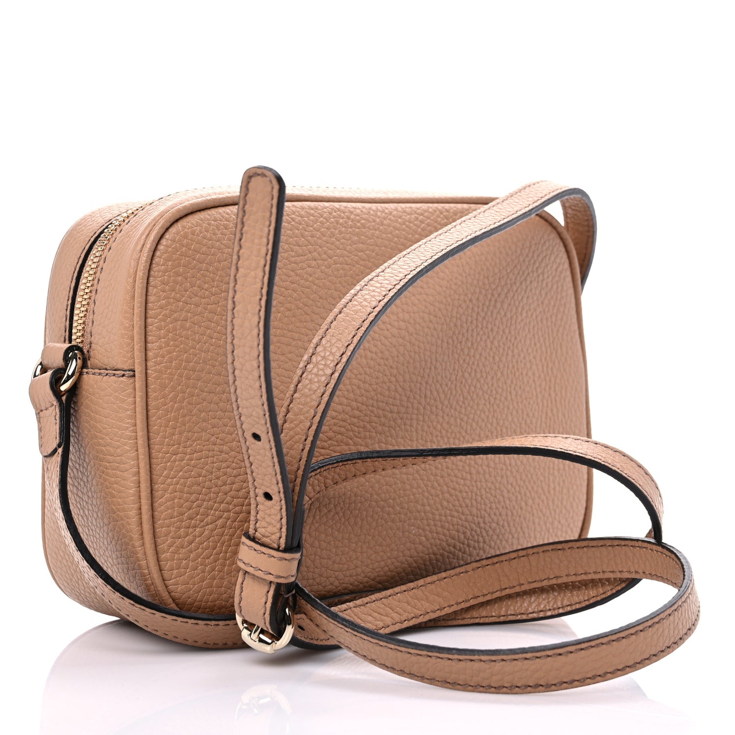 Pebbled Calfskin Small Soho Disco Bag Camelia