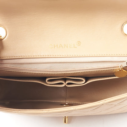 Chanel Lambskin Quilted Small Single Flap Beige 7 of 10