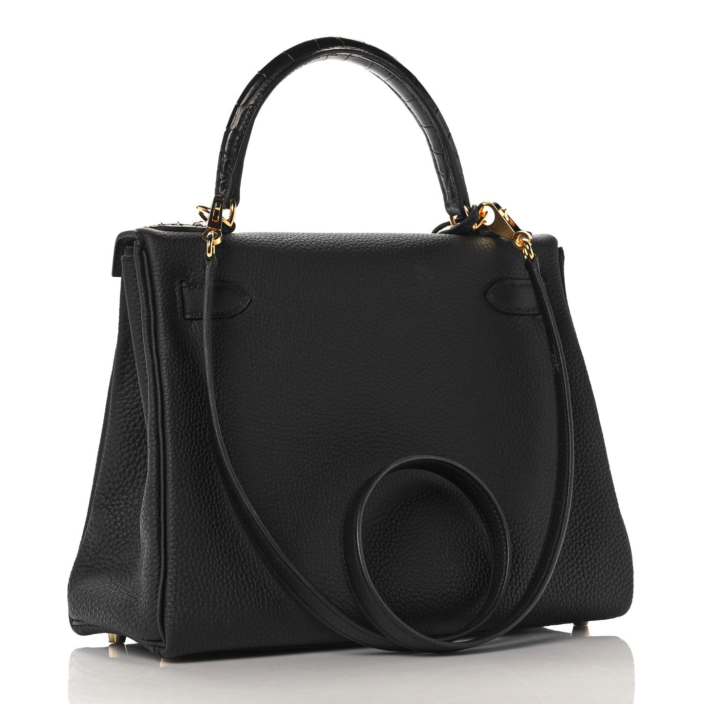 Togo Matte Alligator Kelly Retourne Touch 28 Black