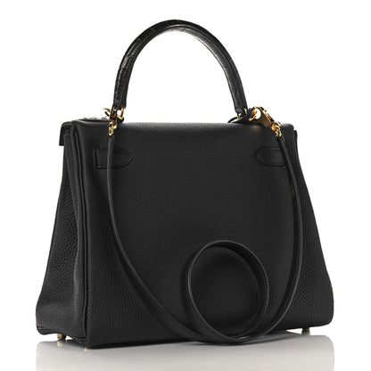 Hermes Togo Matte Alligator Kelly Retourne Touch 28 Black 2 of 39