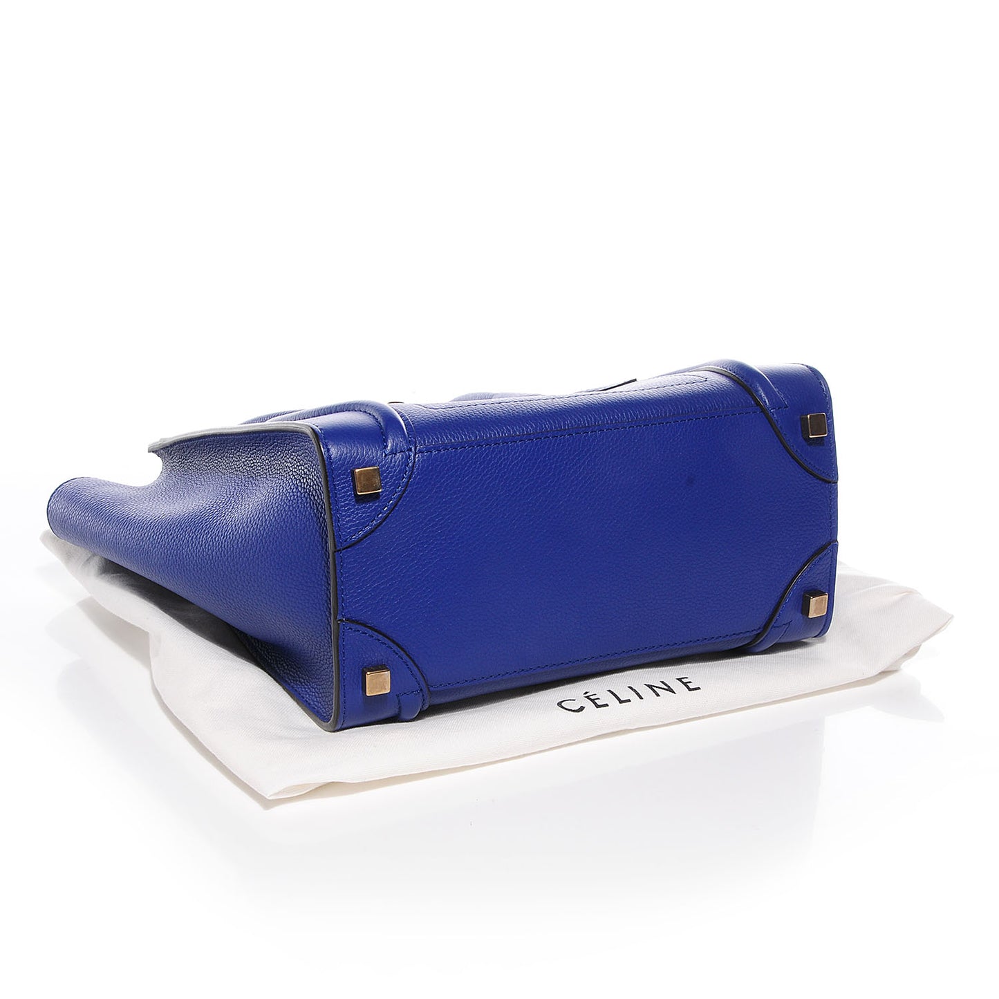 Drummed Calfskin Micro Luggage Indigo