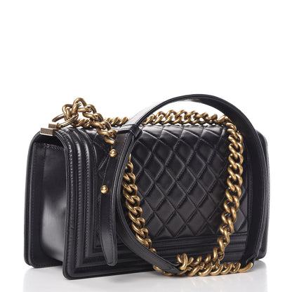 Chanel Lambskin Quilted Medium Boy Flap Pearly Black 3 of 15