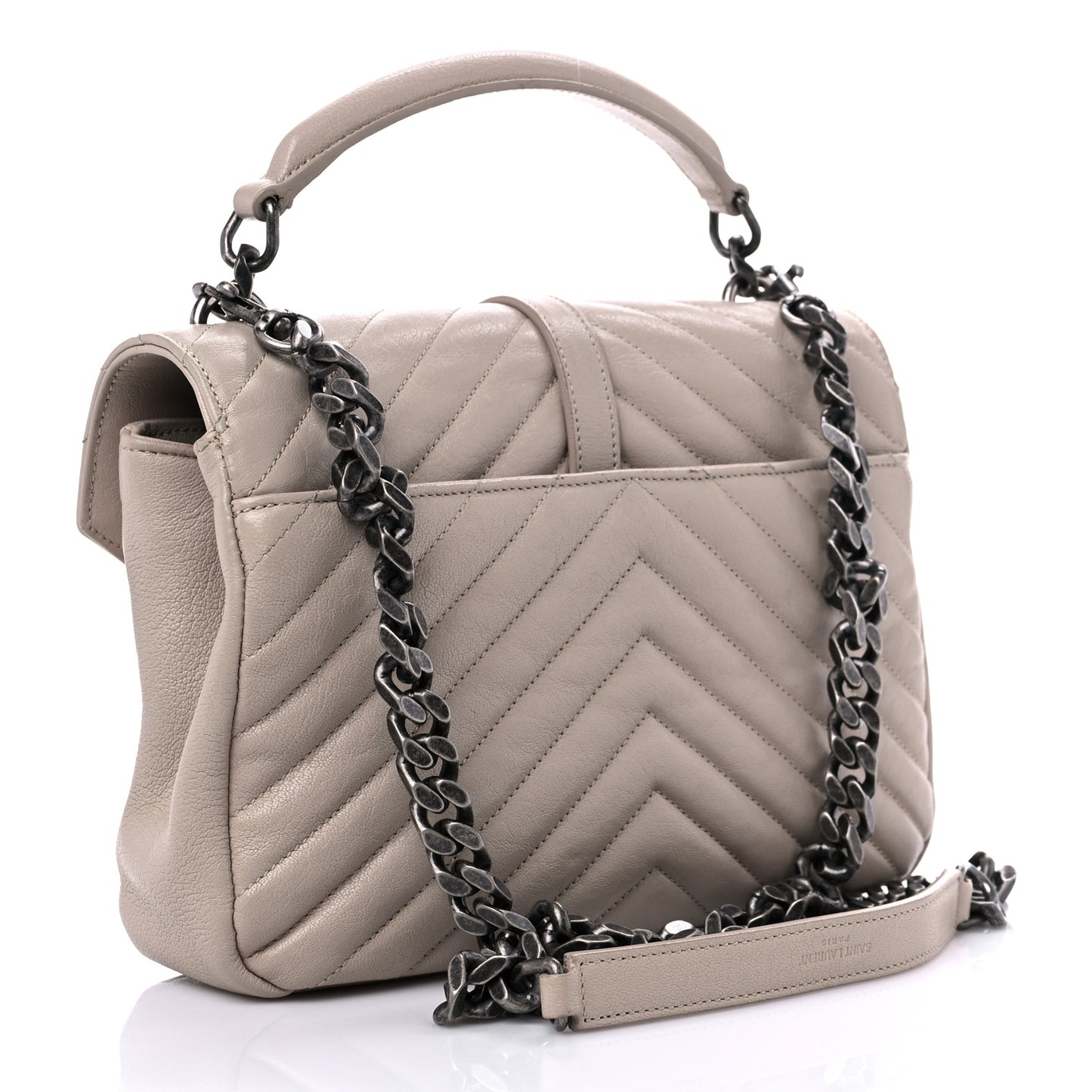 Sheepskin Matelasse Chevron Monogram Medium College Bag Rose Antic