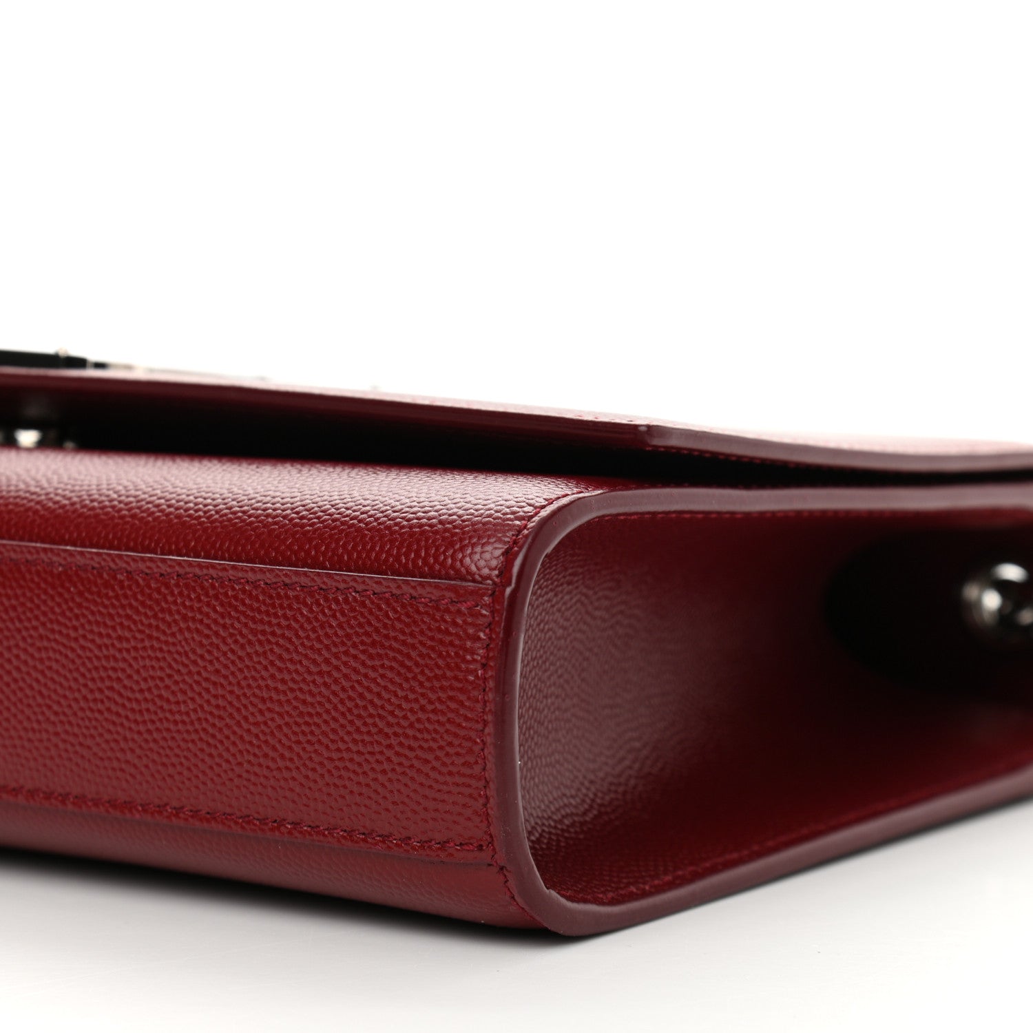 Saint Laurent Grain De Poudre Medium Monogram Kate Satchel Dark Red 6 of 12