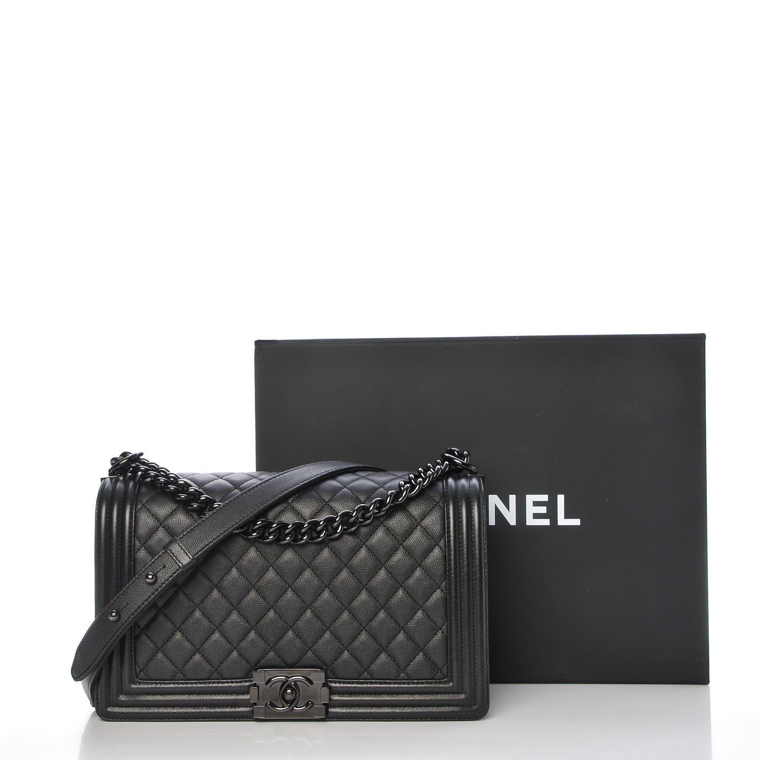 Chanel Caviar Quilted New Medium Boy Flap So Black 9 of 9