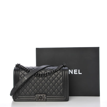 Chanel Caviar Quilted New Medium Boy Flap So Black 9 of 9