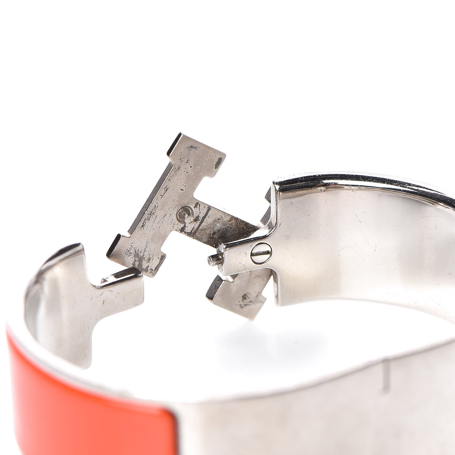 Hermes Enamel Wide Clic Clac H Bracelet GM Orange 4 of 5