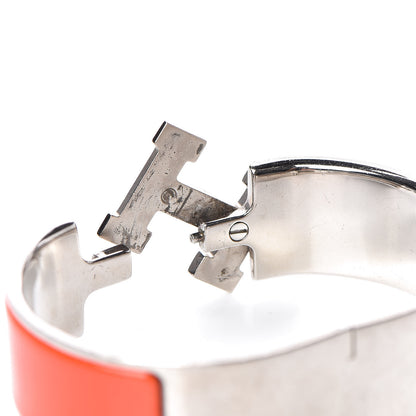Hermes Enamel Wide Clic Clac H Bracelet GM Orange 4 of 5