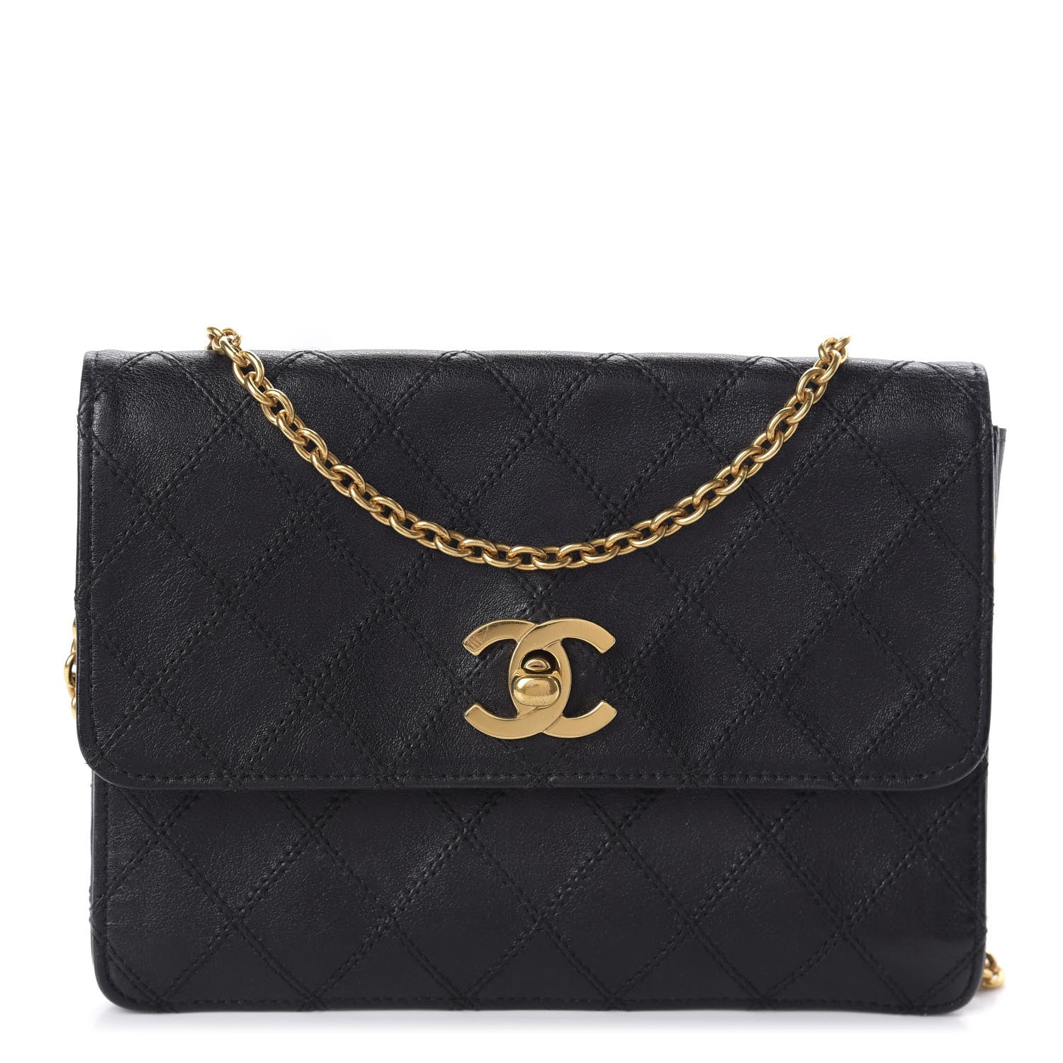 Chanel Lambskin Diamond Stitch Crossbody Black 1 of 10