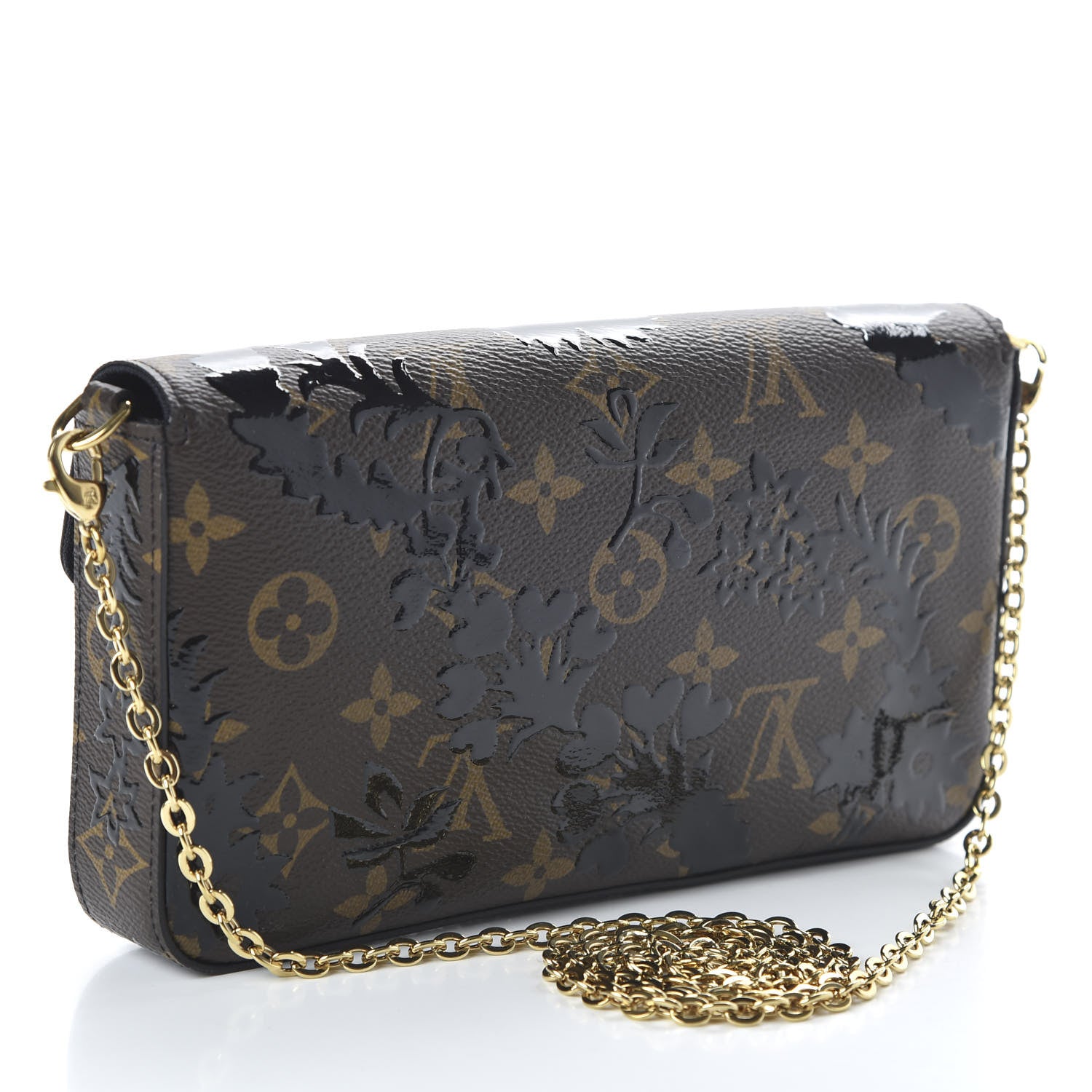 Louis Vuitton Monogram Blossom Pochette Felicie Chain Wallet Black 3 of 9