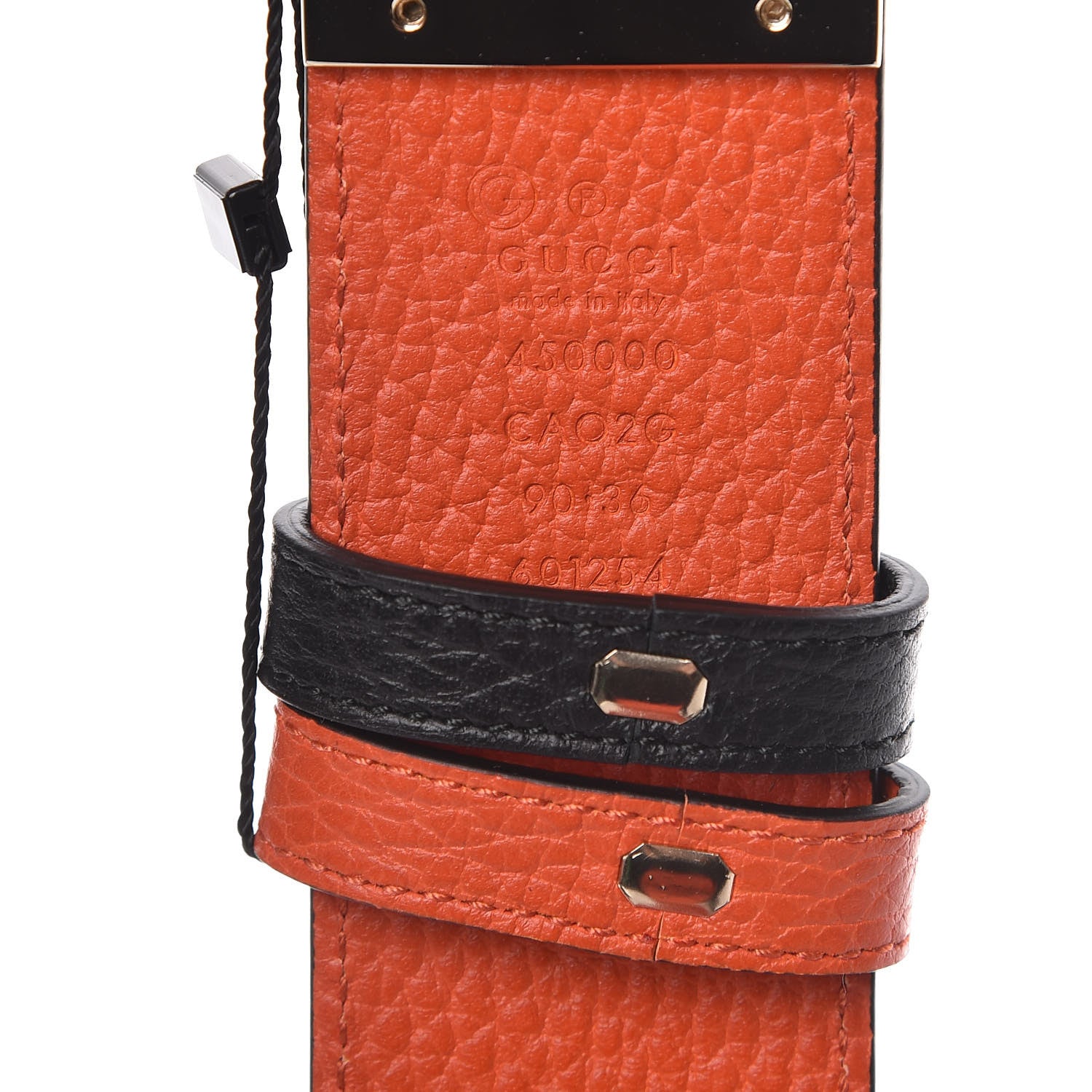 Gucci Calfskin 1973 Reversible Belt 90 36 Orange Black 5 of 7