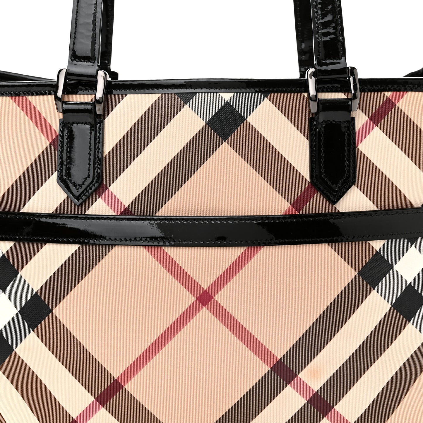 Nova Check Patent Medium Emmy Tote Black