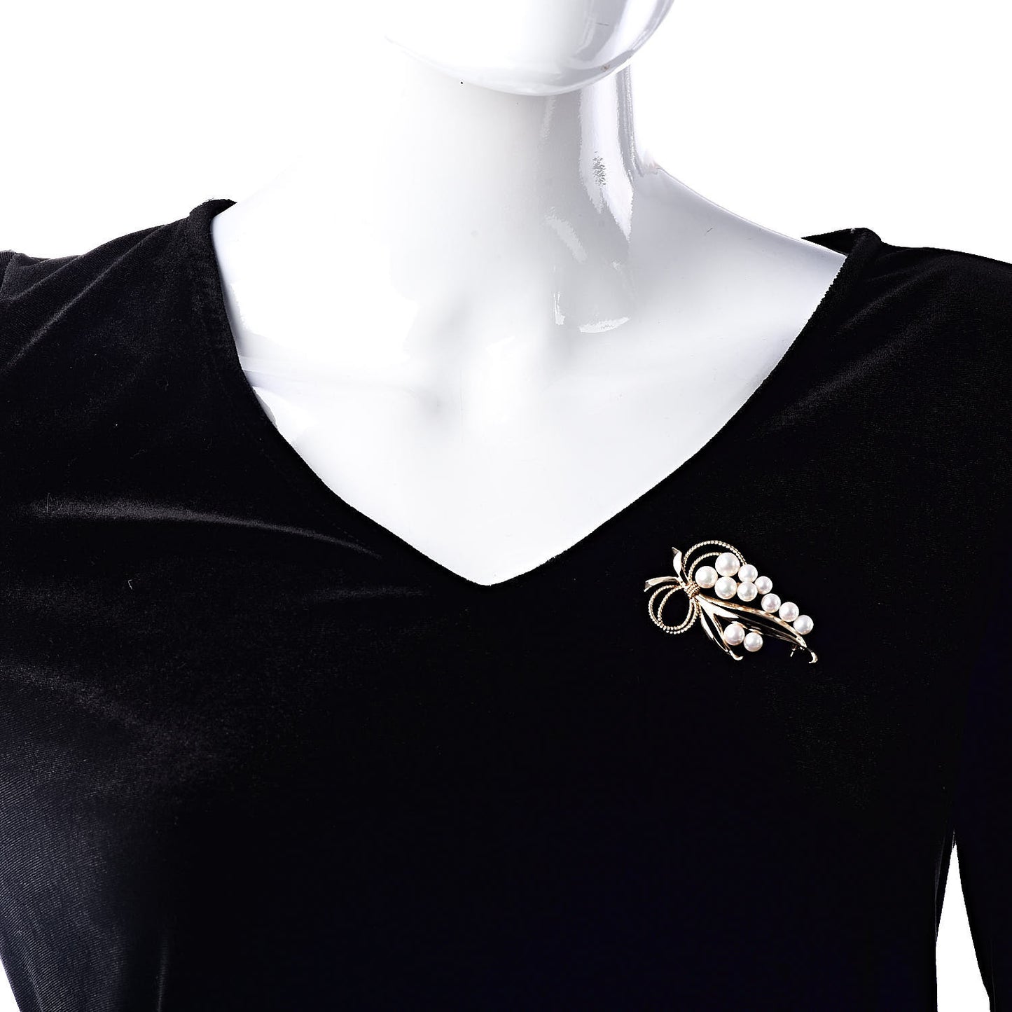 14K Yellow Gold Akoya Pearl 5.5-7.5mm Pin Brooch