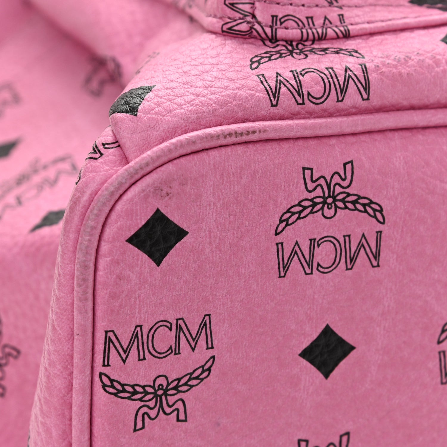 MCM Visetos Medium Sprinkle Stud Stark Backpack Pink 13 of 14