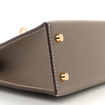 Hermes Epsom Mini Kelly Sellier 20 Etoupe 8 of 10