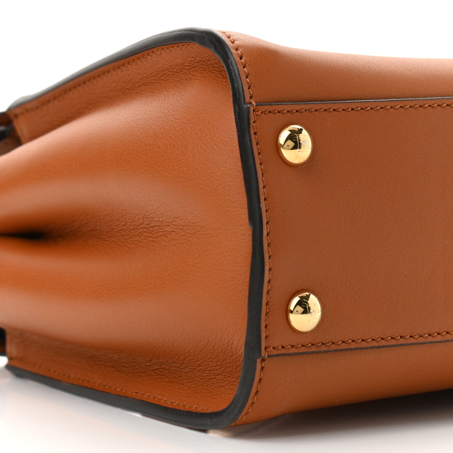 Fendi Vitello Seta Canvas FF Embroidered Mini Peekaboo Iconic Satchel Brandy Amazzonia 10 of 11