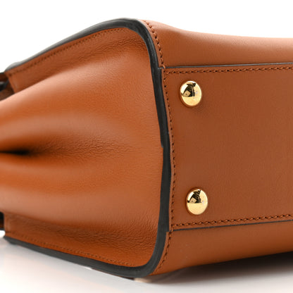Fendi Vitello Seta Canvas FF Embroidered Mini Peekaboo Iconic Satchel Brandy Amazzonia 10 of 11