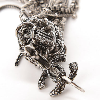 Chanel Ruthenium Crystal Chain CC Drop Earrings 3 of 4