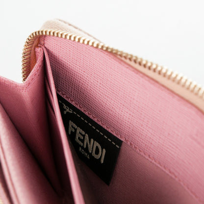 Fendi Vitello Elite QuTweet Studded Zip Around Wallet Pink 7 of 8