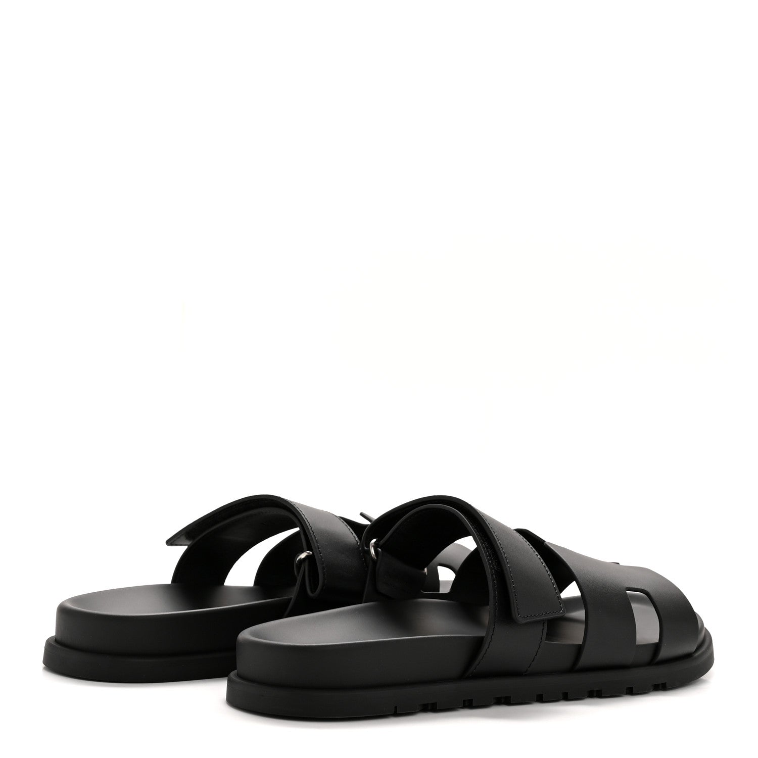 Hermes Calfskin Mens Chypre Sandals 44 Black 9 of 22