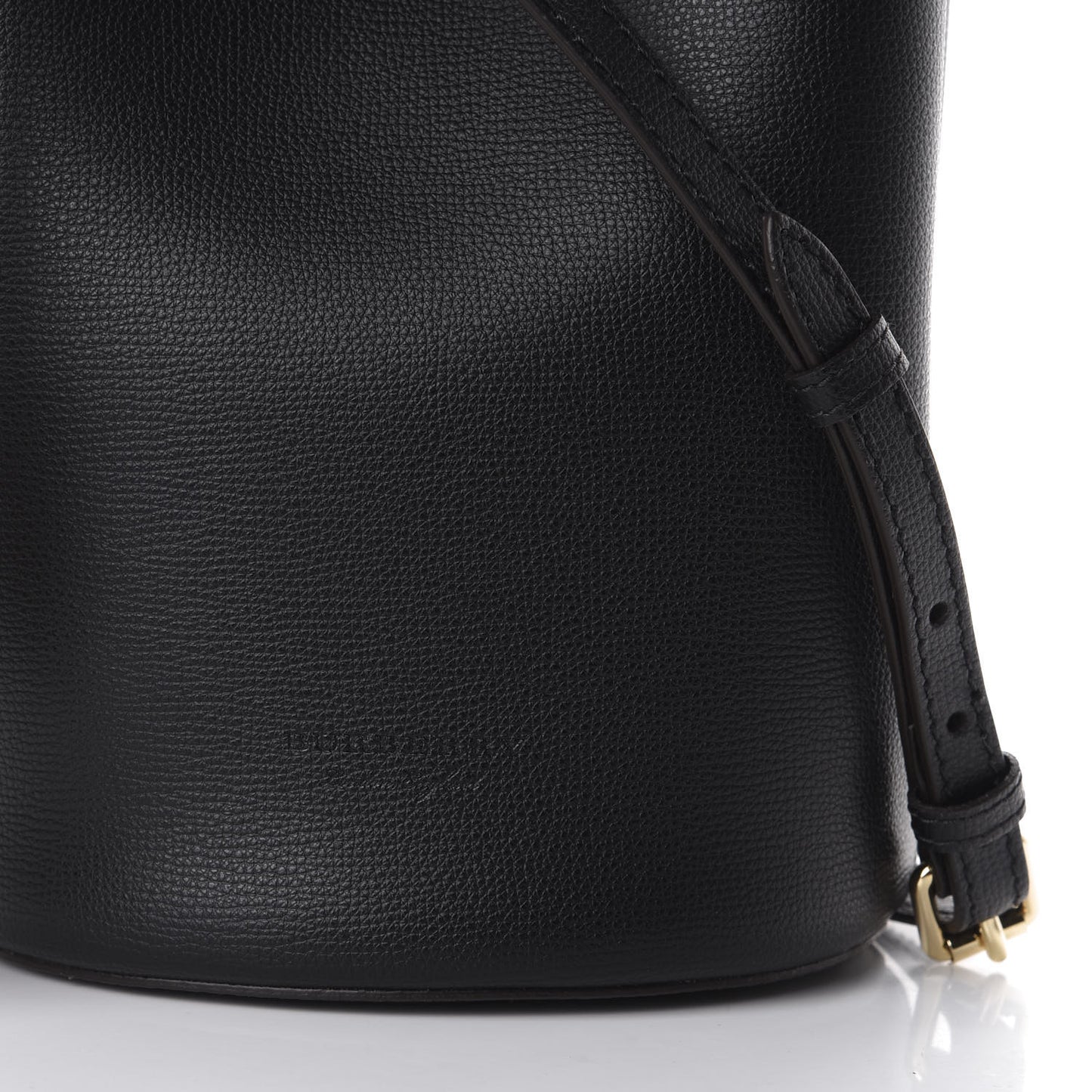 London Grainy Calfskin Small Lorne Bucket Crossbody Black