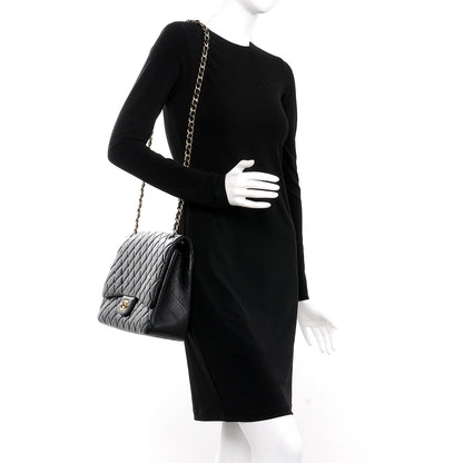 Chanel Lambskin Quilted Maxi Single Flap Black 2 of 8