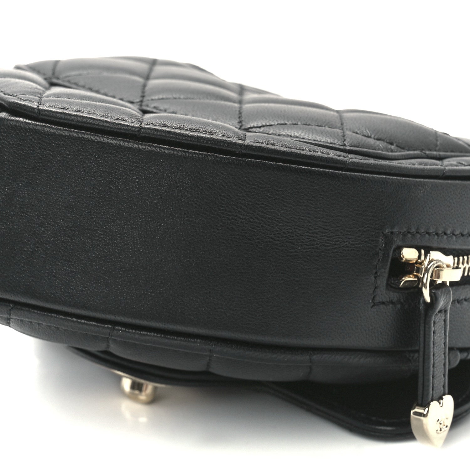 Chanel Lambskin Quilted CC In Love Heart Clutch With Chain Black 12 of 12