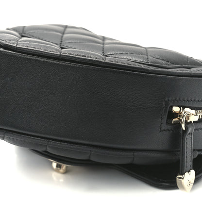 Chanel Lambskin Quilted CC In Love Heart Clutch With Chain Black 12 of 12