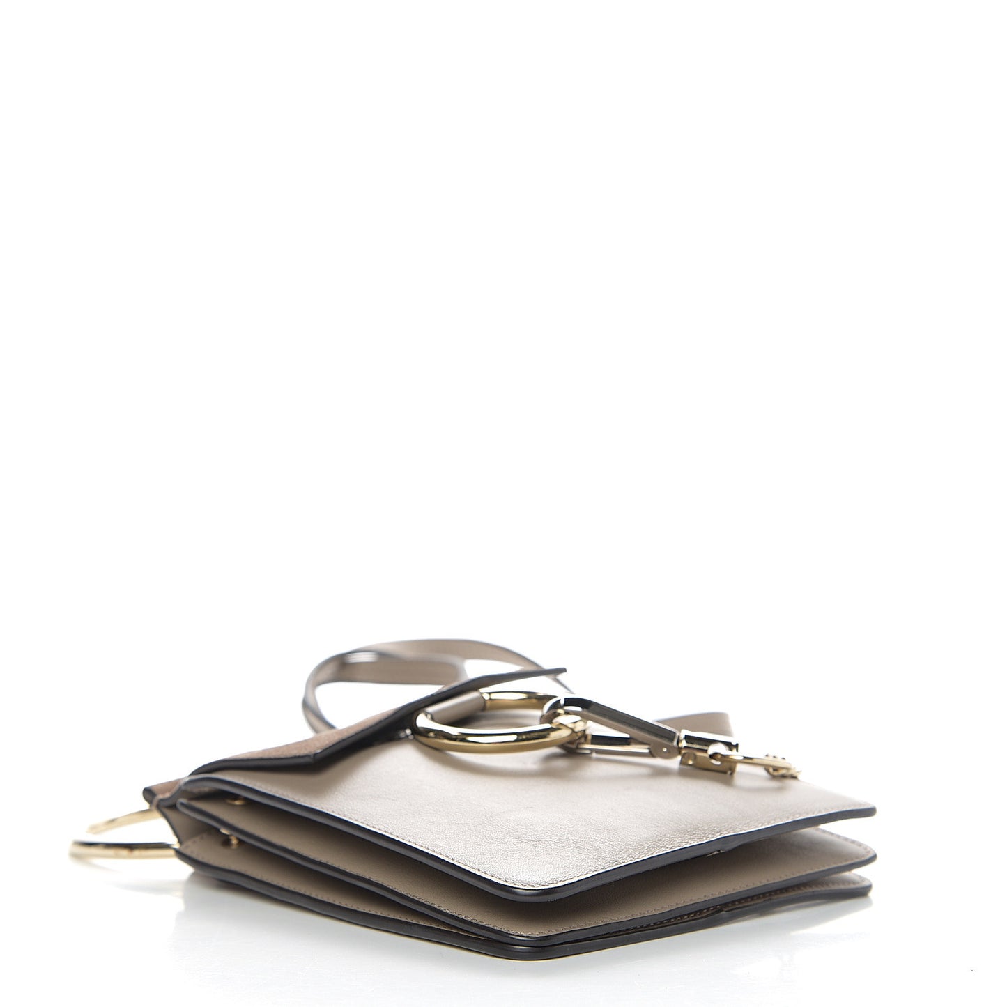 Suede Calfskin Mini Faye Bracelet Bag Motty Grey