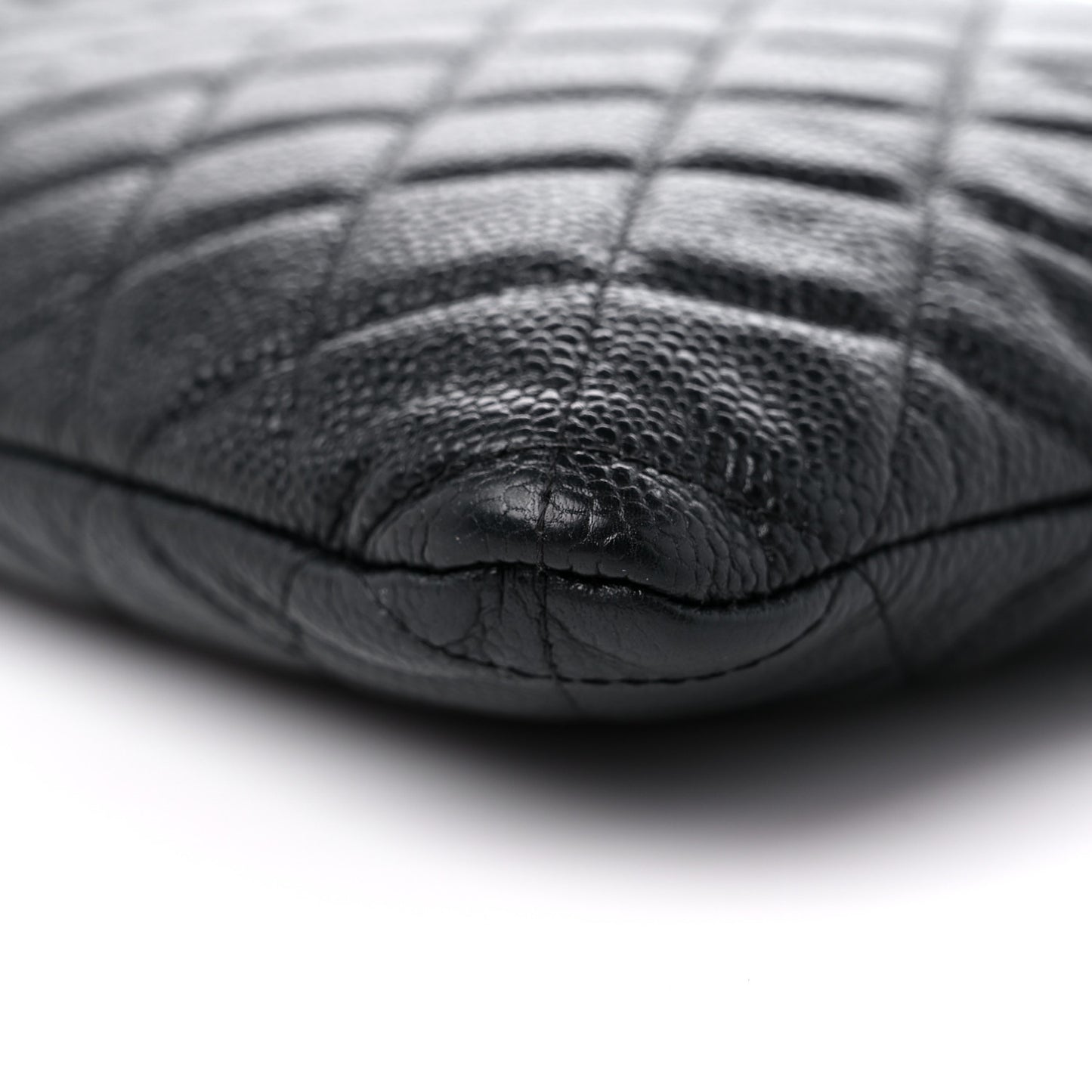 Caviar Quilted Large Cosmetic Case Black
