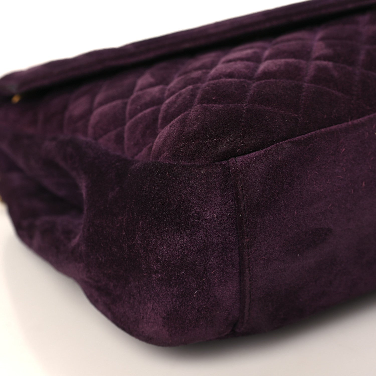 Saint Laurent Suede Mixed Matelasse Triquilt Large Monogram Envelope Satchel Purple 7 of 10