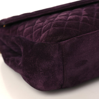 Saint Laurent Suede Mixed Matelasse Triquilt Large Monogram Envelope Satchel Purple 7 of 10