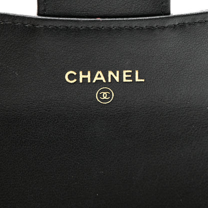 Chanel Calfskin Crocodile Embossed Graffiti 2.55 Cocodile Reissue Flap Card Holder Black Gold 7 of 8