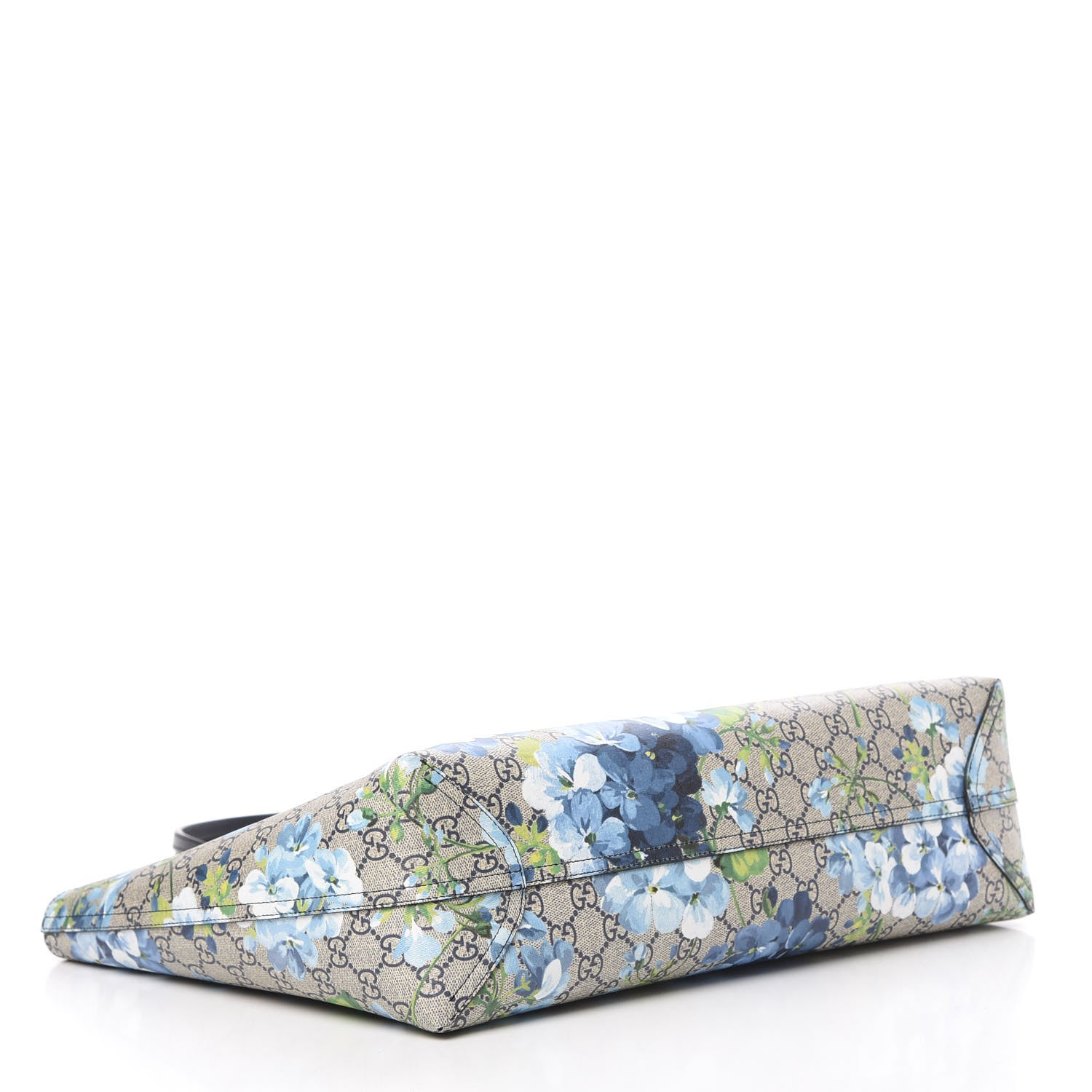 Gucci GG Supreme Monogram Blooms Medium Reversible Tote Beige Blue Navy 5 of 14