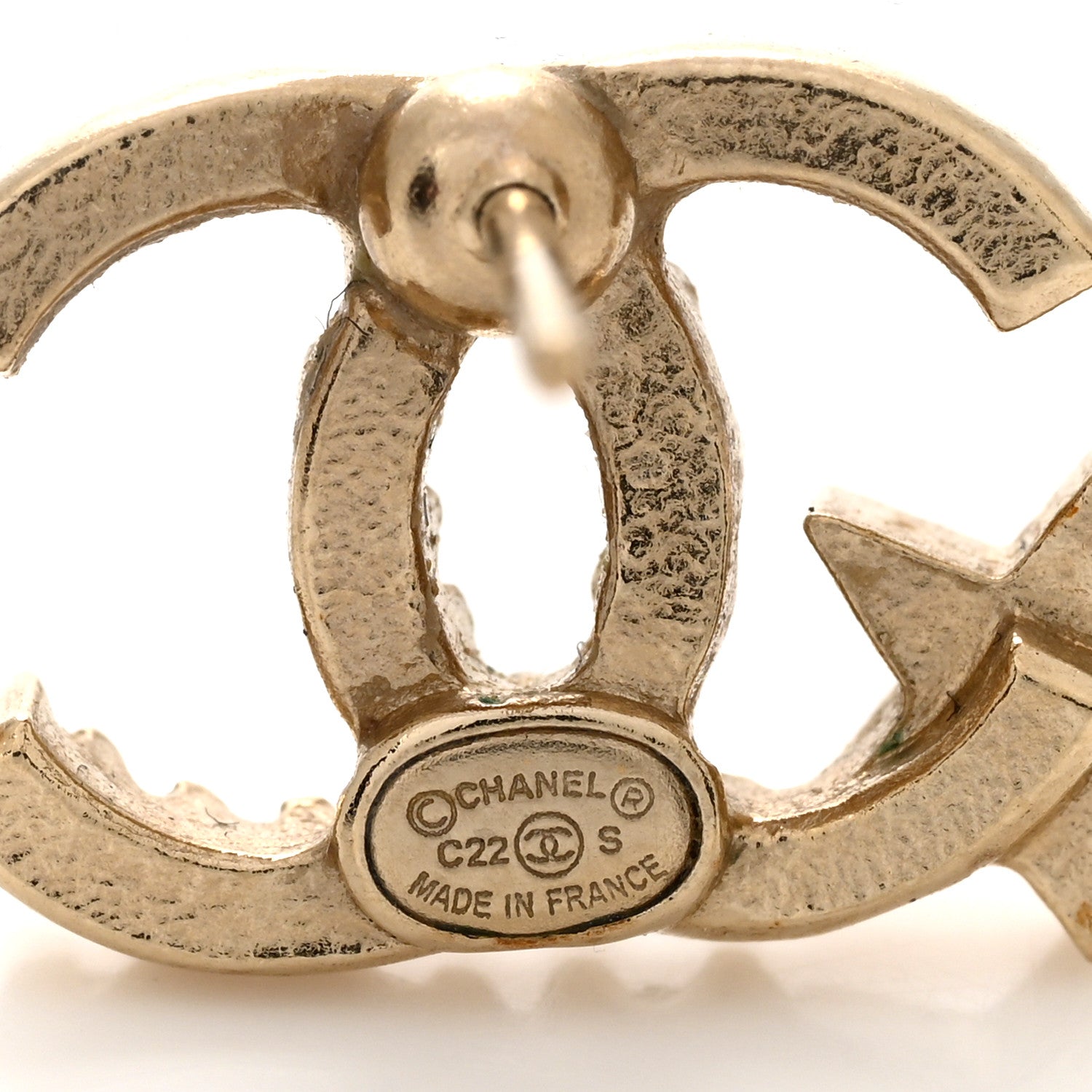 Chanel Crystal CC Starfall Earrings Gold 4 of 4